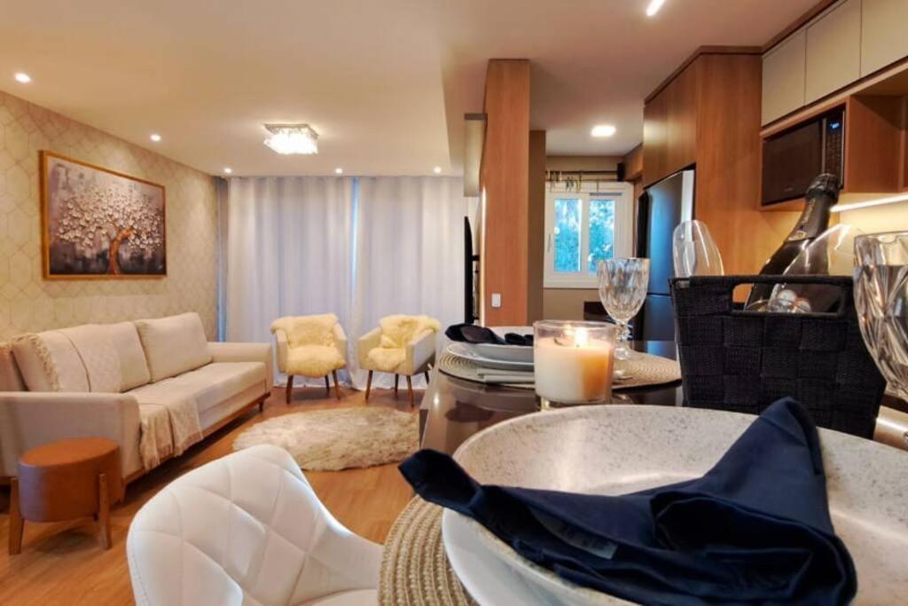 Luxuoso Apartamento Em Gramado - 2 Suites Buitenkant foto